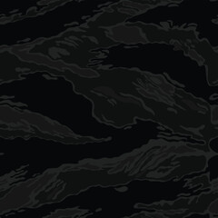 Black camouflage background, night seamless pattern, trendy modern dark print.