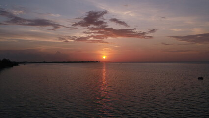 Obraz premium Lovely sunrise in the islands drone capture