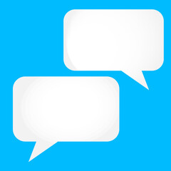 Talks icon with blue background. Speak and comment symbol. Vector Illustration.