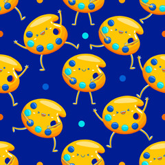 Color Palette Mascot Seamless Pattern