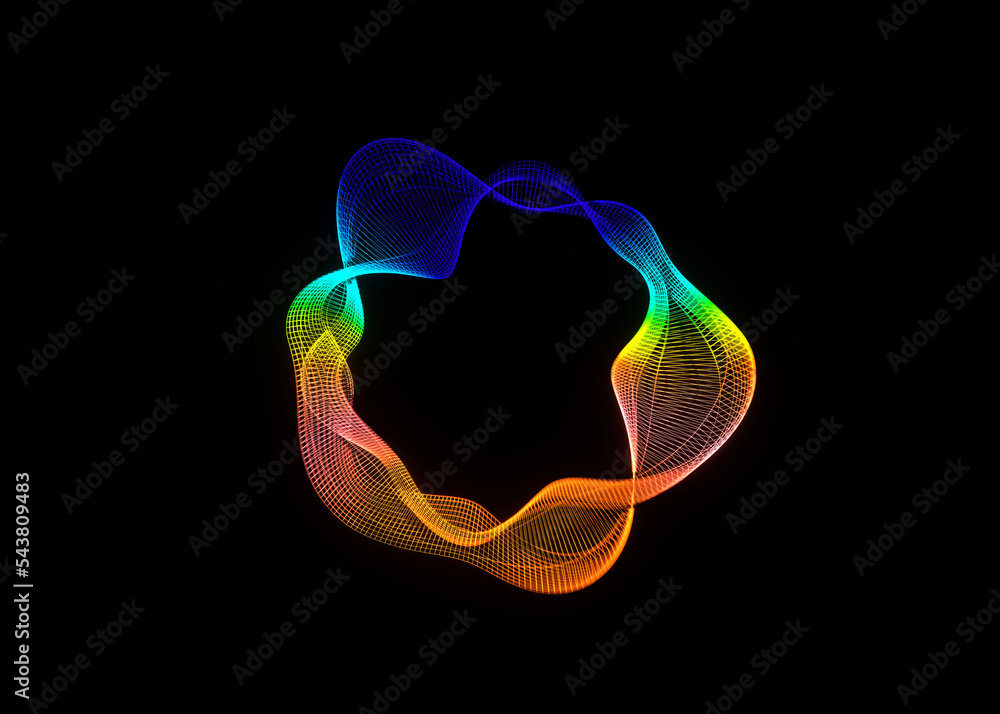 Poster futuristic colorful sphere of lines. network connection big data. abstract technology background. pl