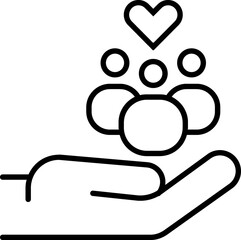 Parents with child silhouette outline sign