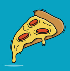 Illustration of Pizza - Pizza Vector - Pizza Drawing