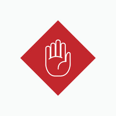 Obraz premium Stop Icon - Prohibition Vector, Sign and Symbol for Design, Presentation, Website or Apps Elements. 