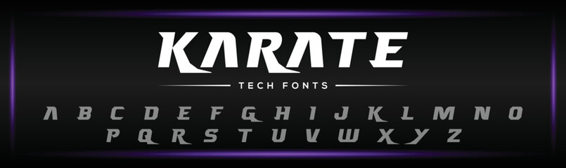 KARATE minimal creative Tech Letter typography Concept and Luxury vector font typeface Logo Design. © Obaid_Ahmed