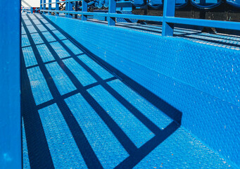 Steel ramp checkered plate universal design for the elderly and disabled.