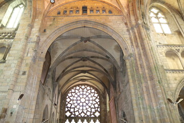 La cathédrale Saint-Paul-Aurelien, de style gothique, vue de l'intérieur, village de Saint Pol de Léon, département du Finistère, Bretagne, France