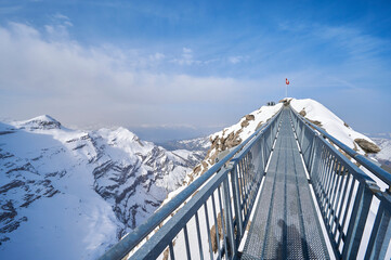 Landscape around Glacier 3000 and suspension bridge, Switzerland