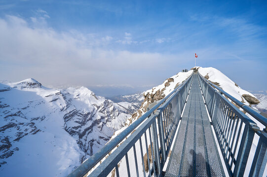 Landscape around Glacier 3000 and suspension bridge, Switzerland