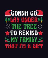 merry christmas text typography and t shirt design