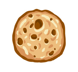 Chocolate chip cookie hand drawn design vector isolated on white background.