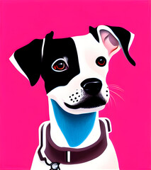 Incredibly bright portrait of a dog. super cute jack russell