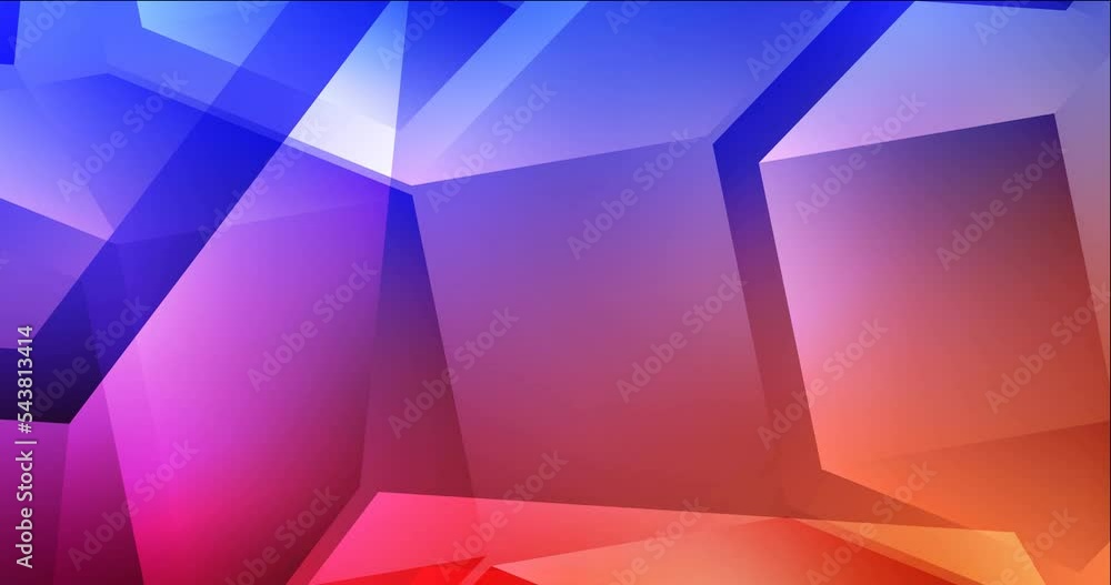 Poster 4k looping light blue, red video sample in rectangular style. modern abstract animation with gradien