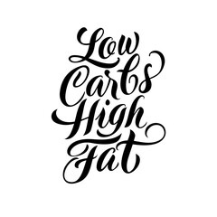 Low Carbs High Fat Lettering Poster