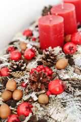Christmas decoration with red candles