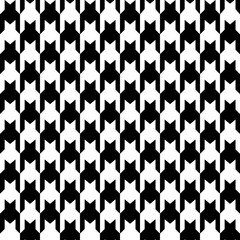 Houndstooth seamless pattern. Balack and white repeatable background.