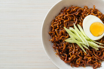 Korean Instant Noodle with Black Bean Sauce (Jajangmyeon or JJajangmyeon)