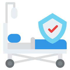 patient bed  insurance protection icon