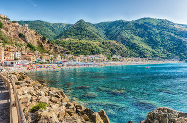 Beautiful seascape in the village of Scilla, Calabria, Italy