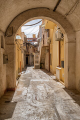 Marsala small streets on Sicily in Italy