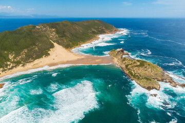 Aerial view of Robberg Nature Reserve, Western Cape, South Africa