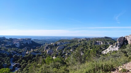 Fototapeta na wymiar Trail aux Baux-de-Provence, Alpilles