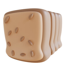 3D Illustration thanksgiving bread