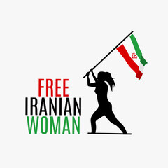 illustration vector of free iranian woman campaign,iran protest,perfect for print,poster,etc.