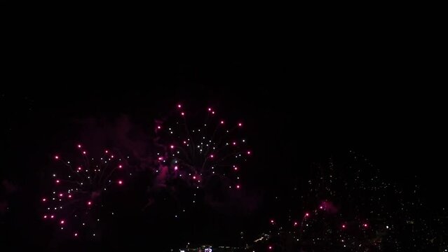 Beautiful fireworks for national day over the city