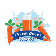 fresh wortel juice illustration, a simple vector design