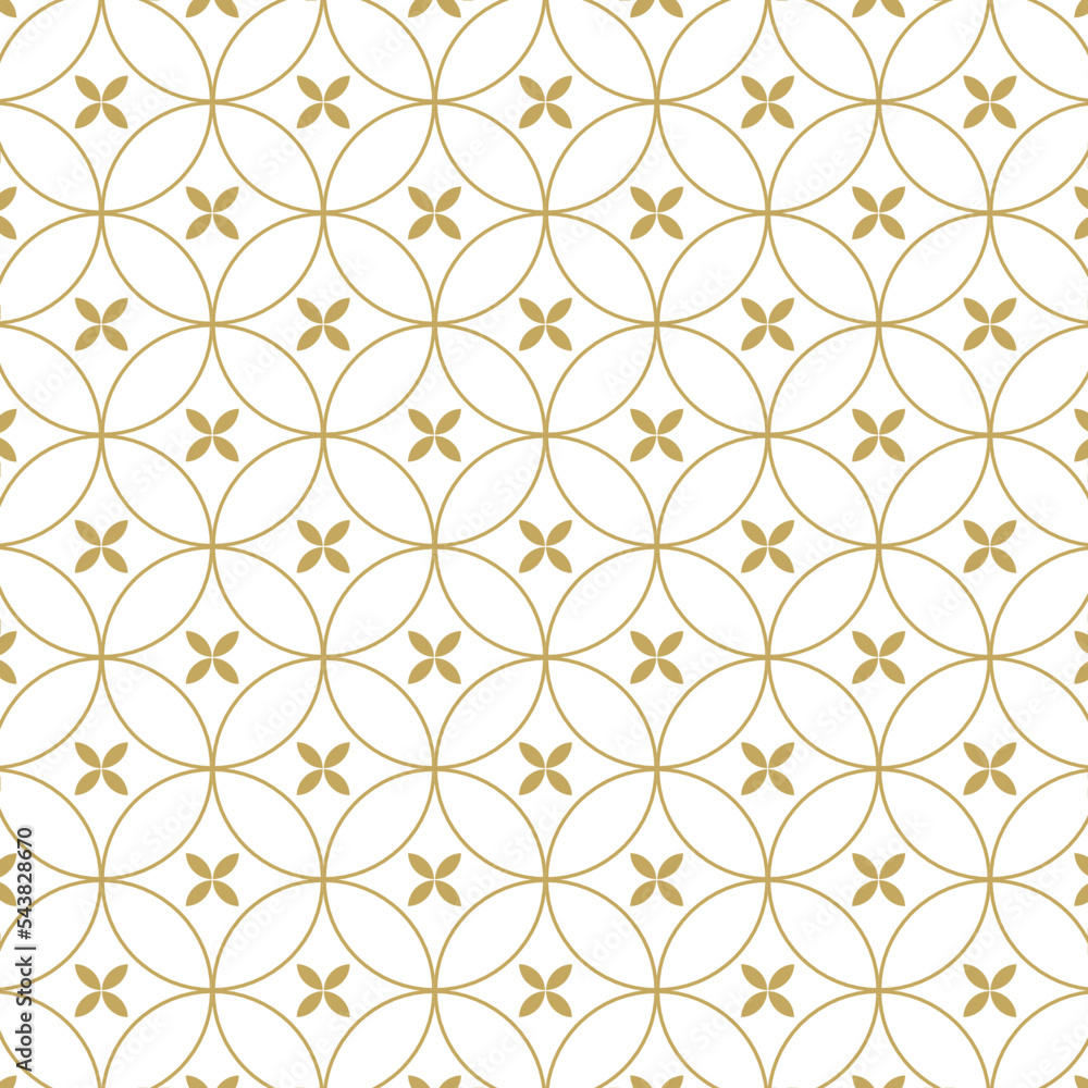 Poster new year japanese pattern. christmas luxury gold color geometry pattern with circles isolated on whi