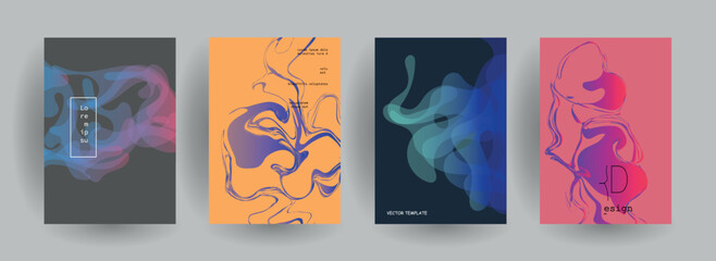 Minimal Vector covers design. Cool halftone gradients. Future Poster template