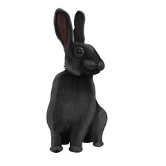 illustration of a hare. The symbol of the new year of the black rabbit. for New Year's cards.