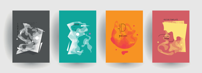 Minimal Vector covers design. Cool halftone gradients. Future Poster template.	