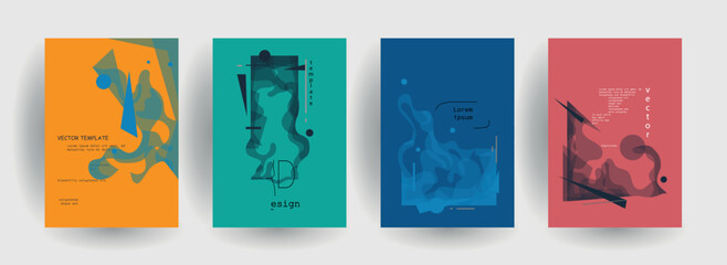 Obraz na płótnie Canvas Minimal Vector covers design. Cool halftone gradients. Future Poster template. 