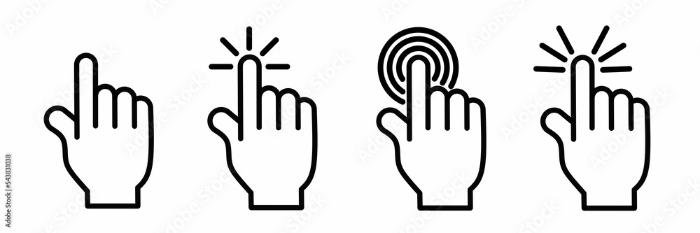 Poster set of icons pointing computer mouse. stock vector design