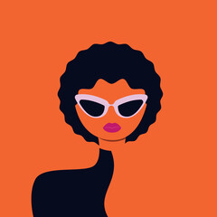 Portrait of a beautiful woman in sunglasses.