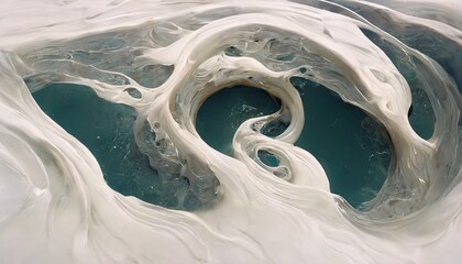 Abstract wavey flow shape made out of white marble