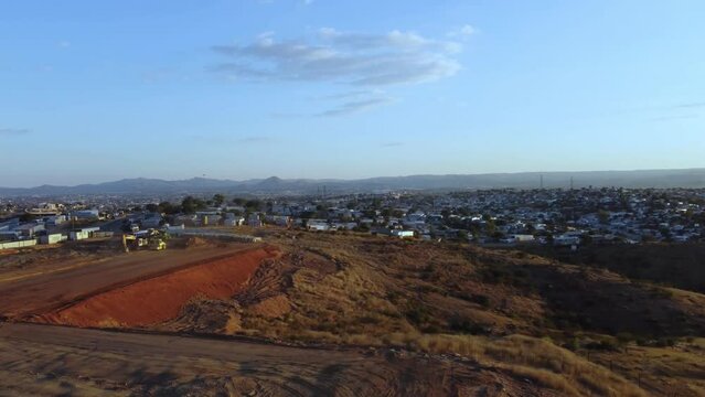 Panorama Drone View of Construction Site in The City of Windhoek