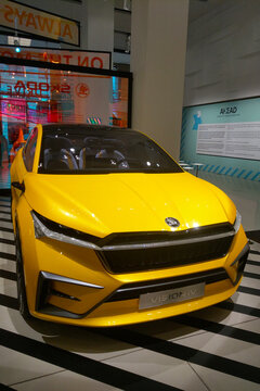 Berlin, Germany, October 1, 2022: Skoda VISION iV. Modern electric car.