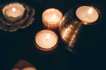 candles on a dark background