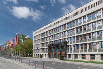Fototapeta premium The National Assembly Building in Ljubljana, capital of Slovenia