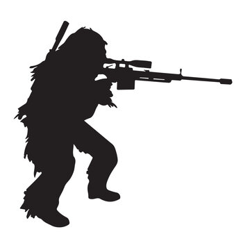 recommend clip art: sniper soldier silhouette vector design