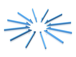 中央に集まる複数の矢印