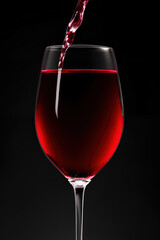 Pouring red wine into a glass