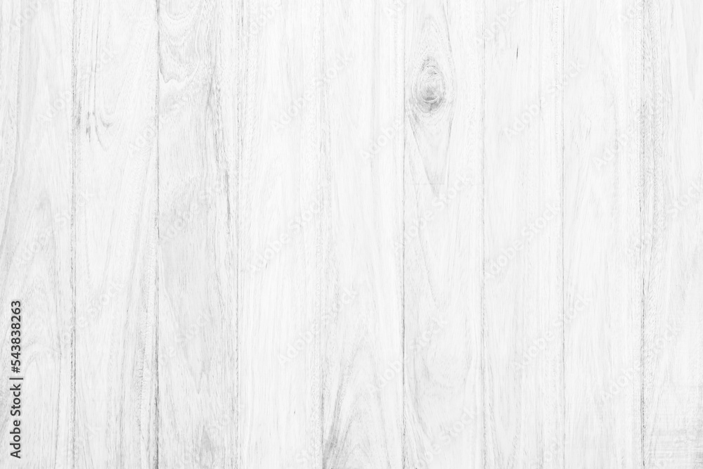 Wall mural White wood plank texture background. Vintage wooden board wall have antique hardwoods decoration.