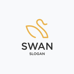 Swan logo icon design template vector illustration