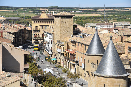 Olite, Spain - Aug 31, 2022: Palace of the Kings of Navarre of Olite, Olite, Navarre