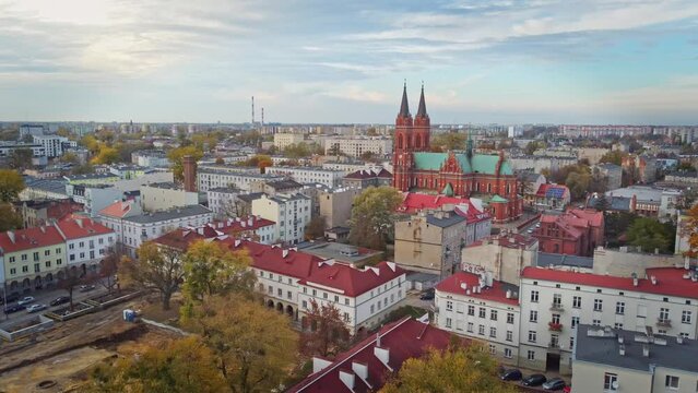 View of the old town in the city of Lodz, Poland.