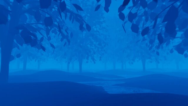 Colorful fairy forest. Seamless loop animation.